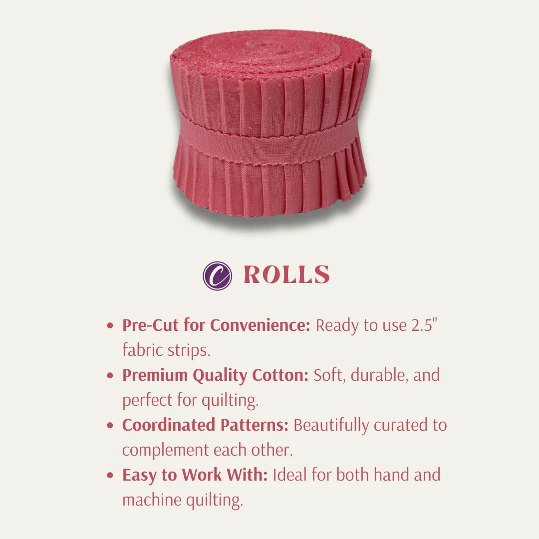 Supreme Solids - 2.5" Roll - Flamingo Pink (20 cuts) - Image 3