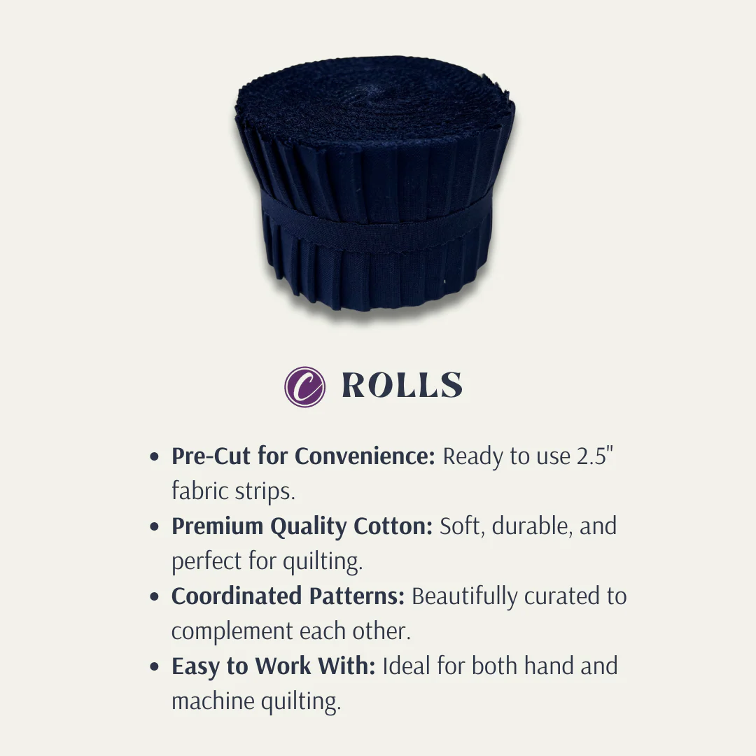 Supreme Solids - 2.5" Roll - Navy (20 cuts) - Image 3