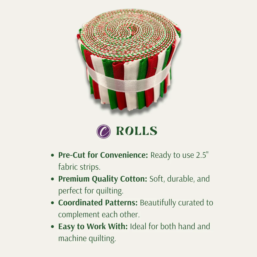 Supreme Solids - 2.5" Roll - Red/Green/White (20 cuts) - Image 3