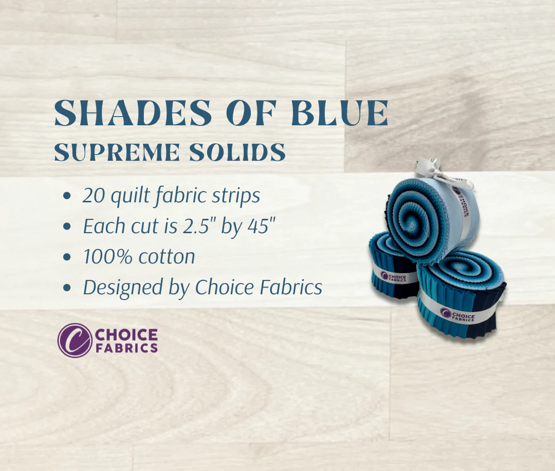 Supreme Solids - 2.5" Roll - Shades of Blue (20 cuts) - Image 3