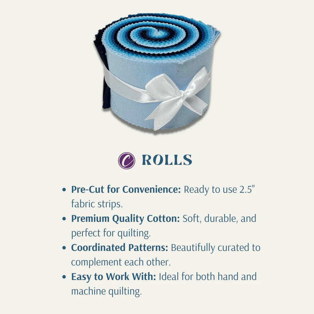 Supreme Solids - 2.5" Roll - Shades of Blue (20 cuts) - Image 4