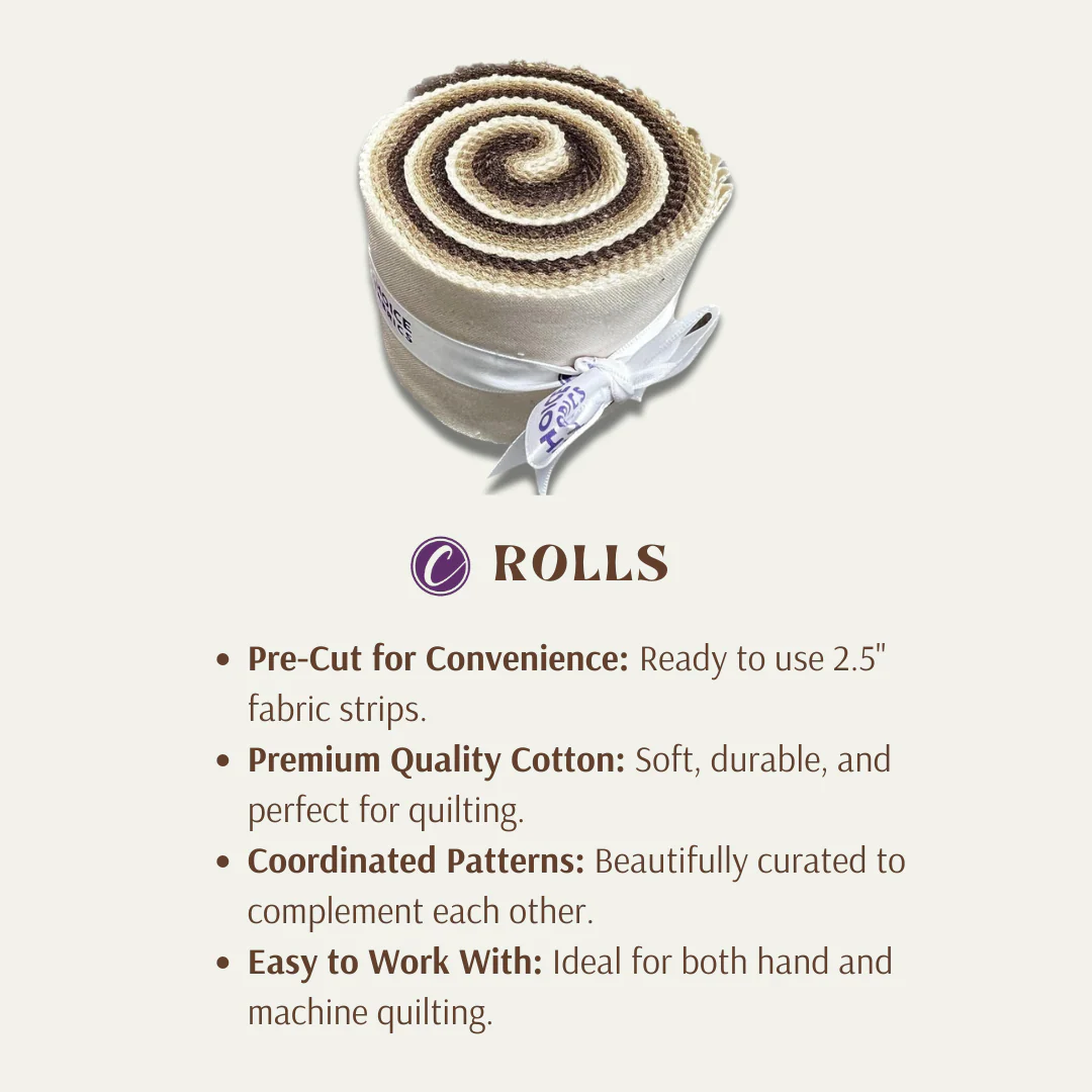 Supreme Solids - 2.5" Roll - Shades of Brown & Tan (20 cuts) - Image 3